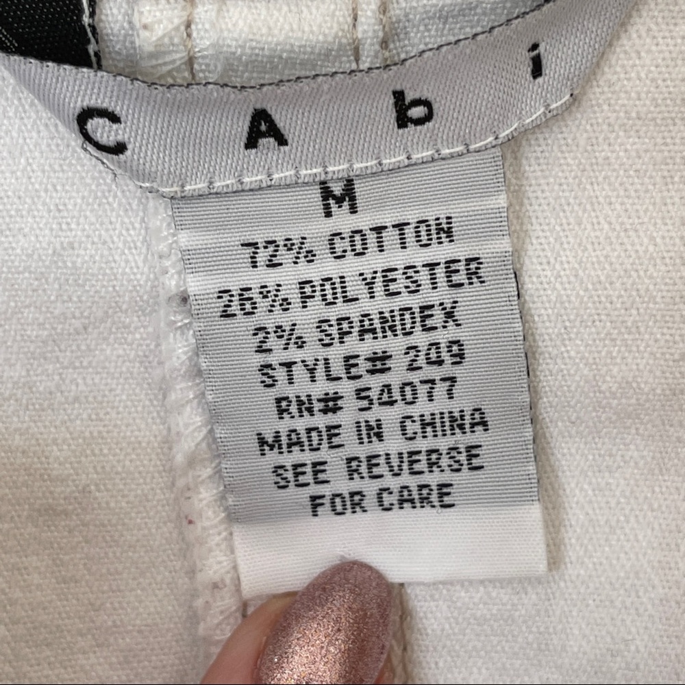 CAbi #249 Military Style Off White Safari Field Jean Jacket Women's S/M - Picture 2 of 7